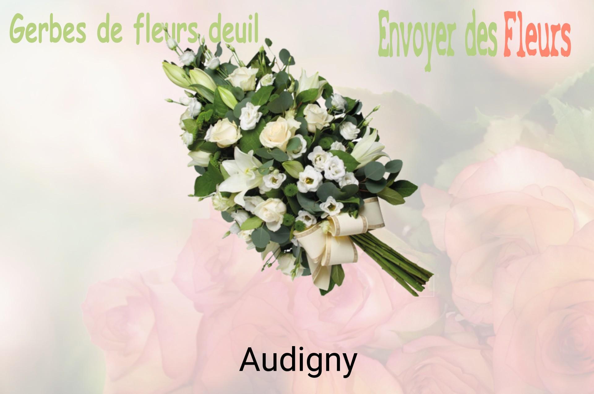 Gerbe de fleurs de deuil livrée à Audigny